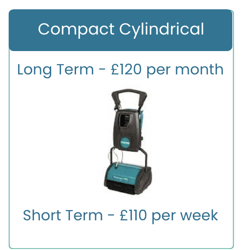 compact cylindrical Scrubber Dryer for Hire